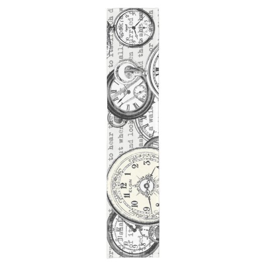 White Rabbit Alice in Wonderland Clocks Korte Tafelloper (Voorkant)