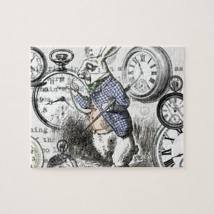 White Rabbit Alice in Wonderland Clocks Legpuzzel