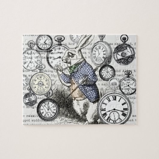 White Rabbit Alice in Wonderland Clocks Legpuzzel (Horizontaal)