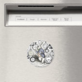 White Rabbit Alice in Wonderland Clocks Magneet (Insitu (Vaatwasser))