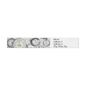 White Rabbit Alice in Wonderland Clocks Omwikkelbaar Adreslabel (Individueel)
