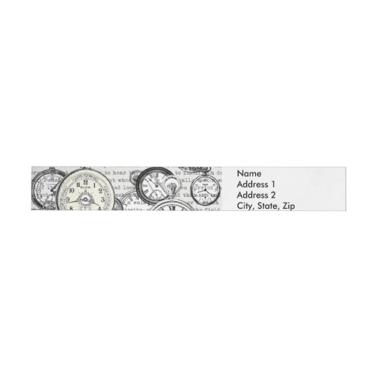 White Rabbit Alice in Wonderland Clocks Omwikkelbaar Adreslabel (Individueel)