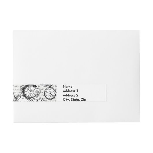 White Rabbit Alice in Wonderland Clocks Omwikkelbaar Adreslabel (Voorkant)