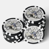 White Rabbit Alice in Wonderland Clocks Poker Chips (Opstapeling)