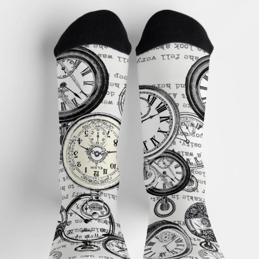White Rabbit Alice in Wonderland Clocks Sokken (Top)
