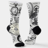 White Rabbit Alice in Wonderland Clocks Sokken (Gebogen)