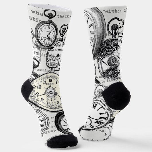 White Rabbit Alice in Wonderland Clocks Sokken (Gebogen)