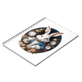 White Rabbit Alice in Wonderland Horloges en rozen Notitieboek (Linkerzijde)