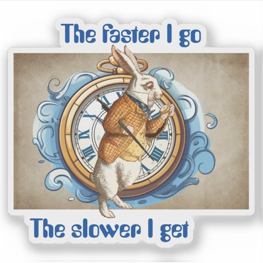 White Rabbit, Alice in Wonderland karakter. Sticker (Voorkant)