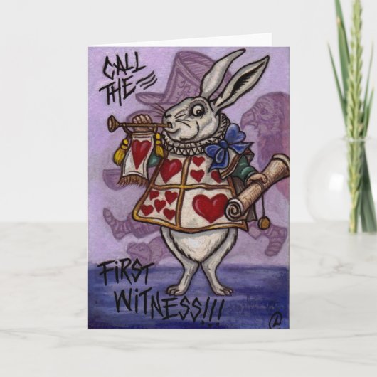 WHITE RABBIT Alice in Wonderland Note Kaart (Voorkant)