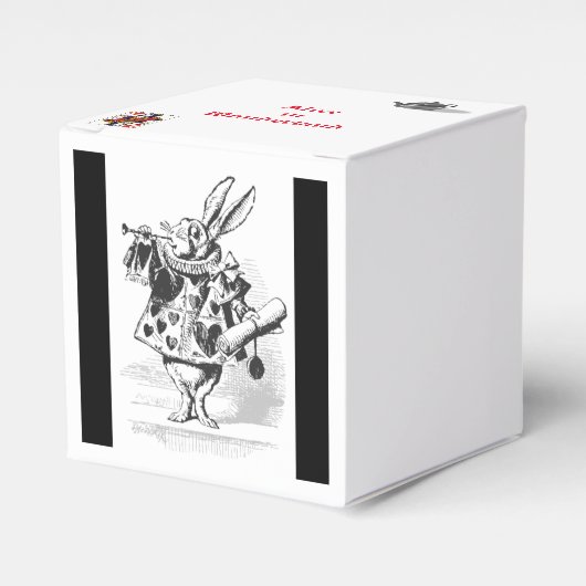 White Rabbit Alice in Wonderland Party Favorieten  Bedankdoosjes (Voorkant Zijde)