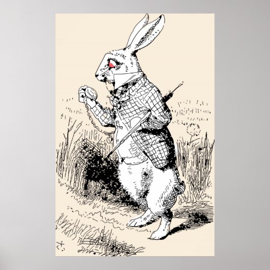 White Rabbit Alice in Wonderland Poster (Voorkant)