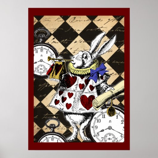 White Rabbit Alice in Wonderland Poster Print (Voorkant)