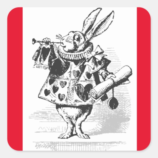 White Rabbit  Alice in Wonderland Stickers (Voorkant)