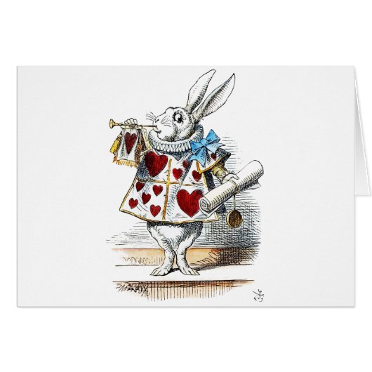 White Rabbit Alice Wonderland Hearts (Devant horizontal)