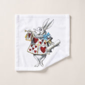 White Rabbit Alice Wonderland Hearts Bad Handdoek (Wasdoekje)