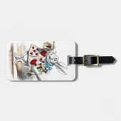 White Rabbit Alice Wonderland Hearts Bagagelabel (Voorkant horizontaal)