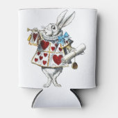 White Rabbit Alice Wonderland Hearts Blikjeskoeler (Voorkant)
