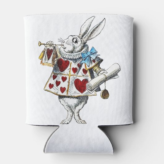White Rabbit Alice Wonderland Hearts Blikjeskoeler (Achterkant)