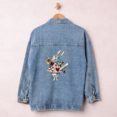 White Rabbit Alice Wonderland Hearts Denim Jacket (Hangar)