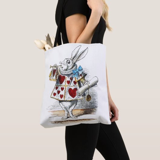 White Rabbit Alice Wonderland Hearts Draagtas (Dichtbij)