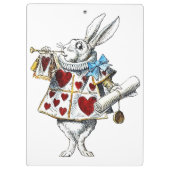 White Rabbit Alice Wonderland Hearts Klembord (Achterkant)