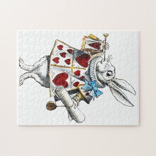White Rabbit Alice Wonderland Hearts Legpuzzel (Horizontaal)