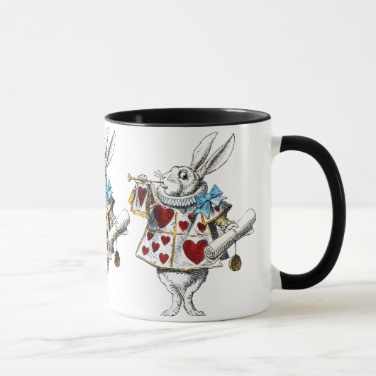 White Rabbit Alice Wonderland Hearts Mok (Rechts)