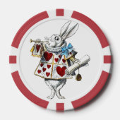 White Rabbit Alice Wonderland Hearts Poker Chips (Voorkant)