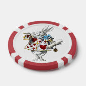 White Rabbit Alice Wonderland Hearts Poker Chips (Enkel)