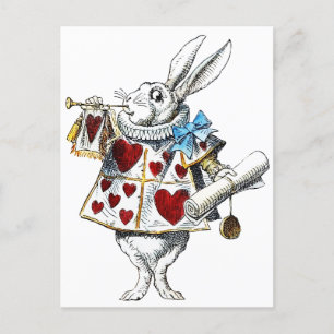White Rabbit Alice Wonderland Hearts Tas Briefkaart