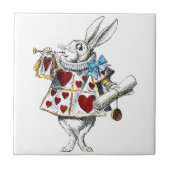 White Rabbit Alice Wonderland Hearts Tegeltje (Voorkant)