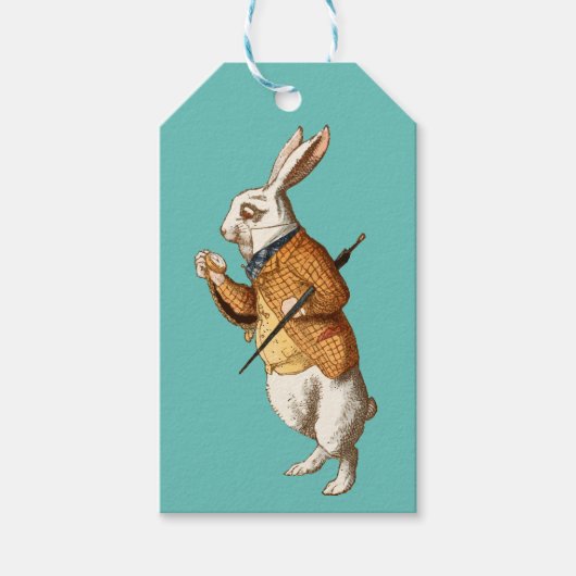 White Rabbit (Alice's avonturen in Wonderland) Cadeaulabel (Voorkant)