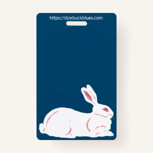 White Rabbit Cage Name Tag Badge