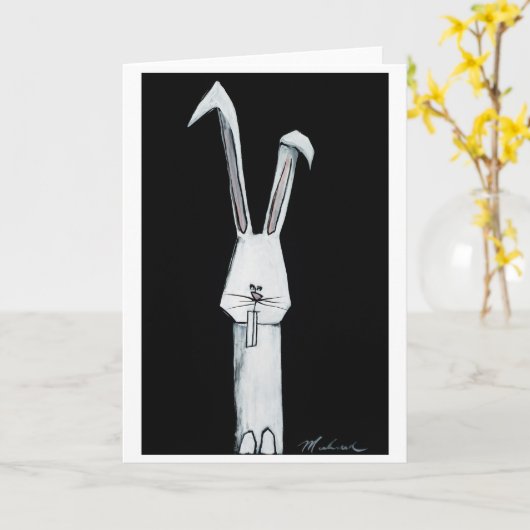 White Rabbit card Kaart (Gele Bloem)