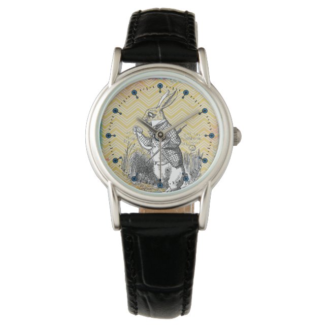 White Rabbit Chevron Alice (In Wonderland) Bekijk Horloge (Voorkant)
