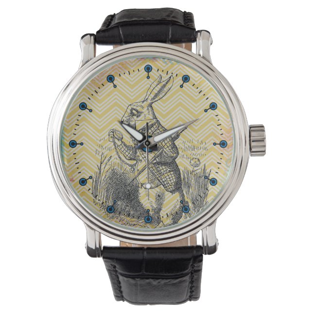 White Rabbit Chevron Alice (In Wonderland) Bekijk Horloge (Voorkant)