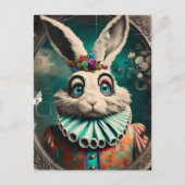 White Rabbit Clown Briefkaart (Voorkant)