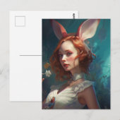 White Rabbit Cosplay Fantasy Vrouw Briefkaart (Voorkant / Achterkant)