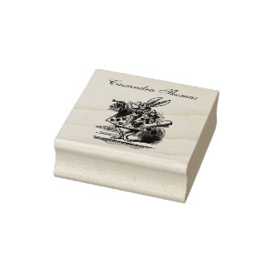 White Rabbit Court Herald Alice in Wonderland Naam Rubberstempel