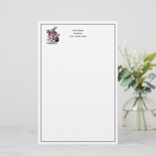 White Rabbit Court Trumpeter Alice in Wonderland Briefpapier (Staand voorkant)