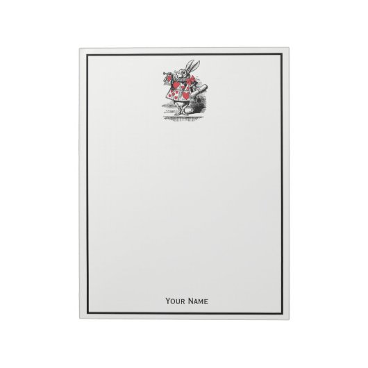 White Rabbit Court Trumpeter Alice in Wonderland Notitieblok (Gedraaid)