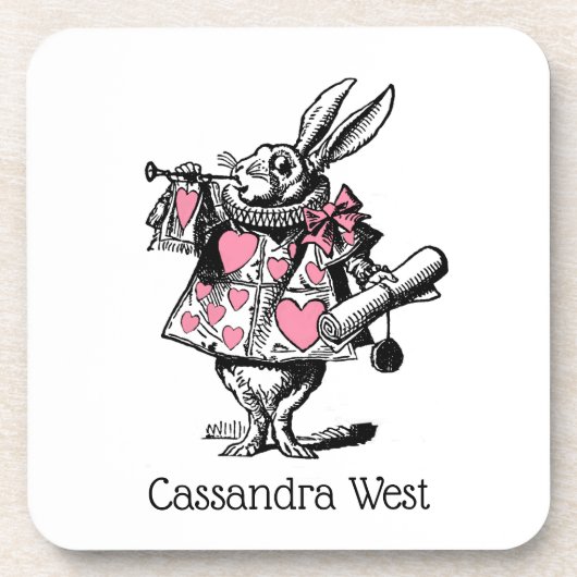 White Rabbit Court Trumpeter Alice in Wonderland P Bier Onderzetter (Voorkant)