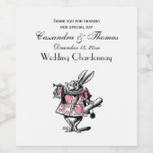 White Rabbit Court Trumpeter Alice in Wonderland P Wijn Etiket (Enkel label)