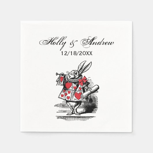 White Rabbit Court Trumpeter Alice in Wonderland Servetten (Voorkant)