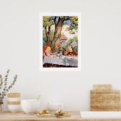 White Rabbit en Hatter  Alice Wonderland Poster (Keuken)