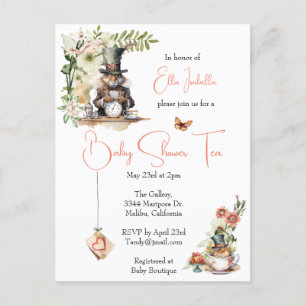 White Rabbit en Victoriaans Teacup Mouse Briefkaart