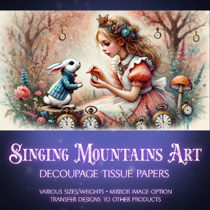 White Rabbit Forest Klok Collectie Decoupage Tissuepapier