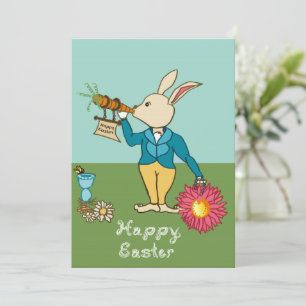 White Rabbit Happy Easter Fabric Font Kaart