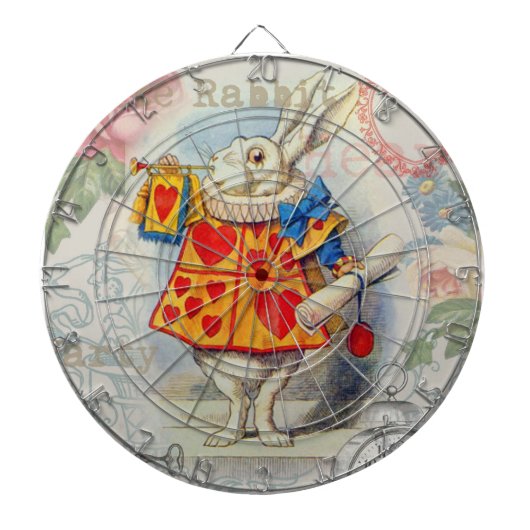White Rabbit Hearts Alice Classic Dartbord (Voorkant)